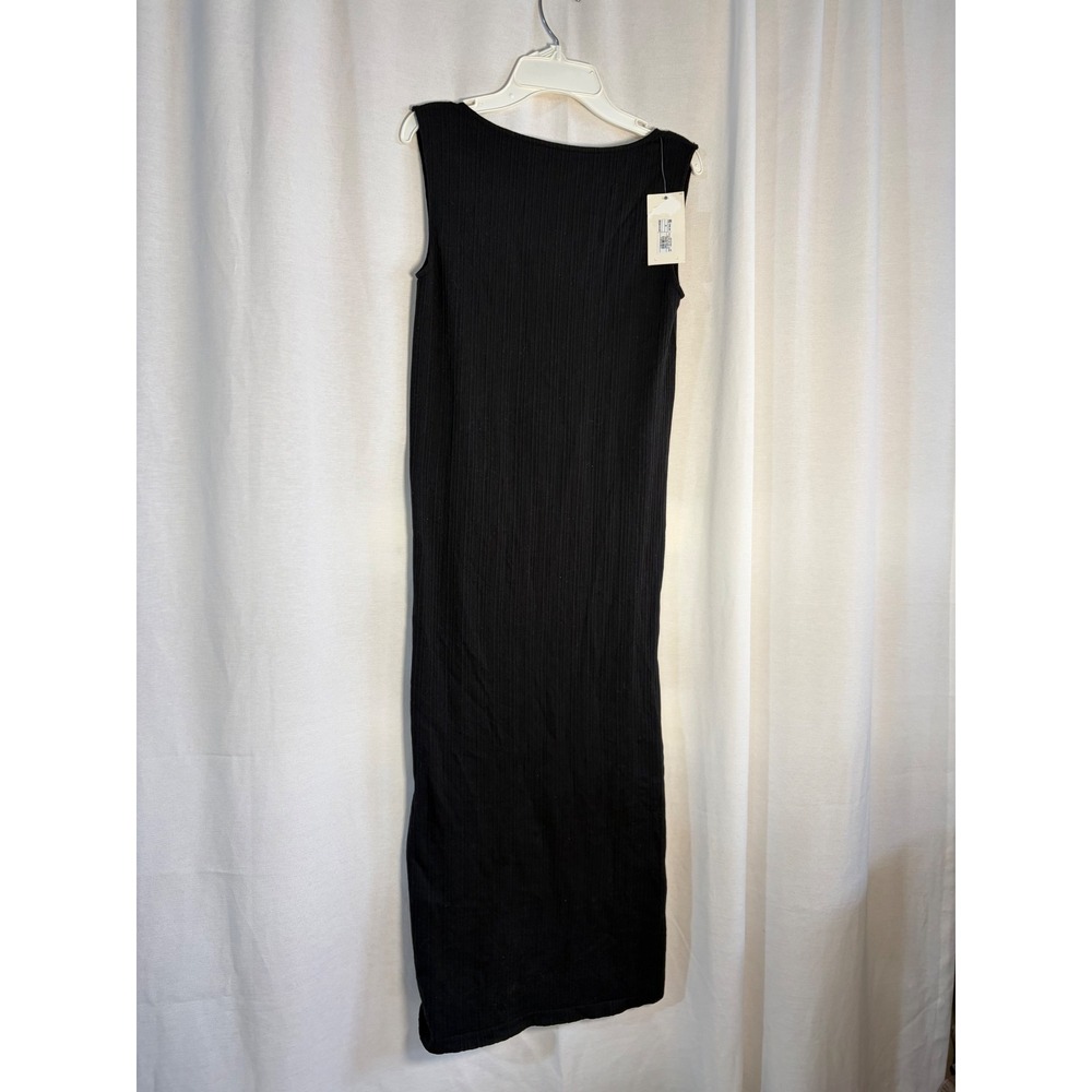 A New Day Womens Ribbed Sleeveless Midi Dress Ebony Black Small NWT 349020454